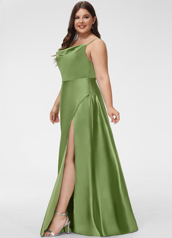 Robe Trapèze Satin Rose Élégante - gallery 8