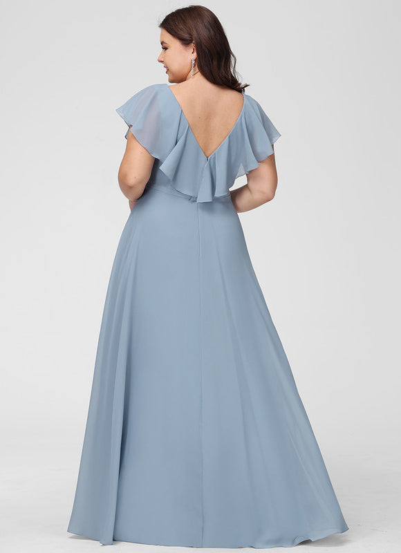 Robe Trapèze Longue Beige Élégante - gallery 9
