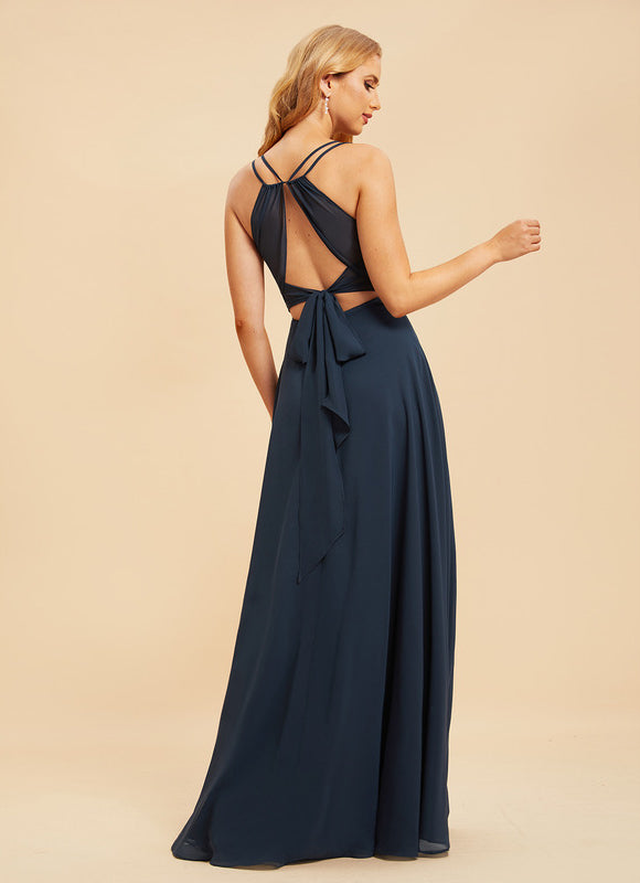 Robe Trapèze Mousseline Fendue - gallery 1