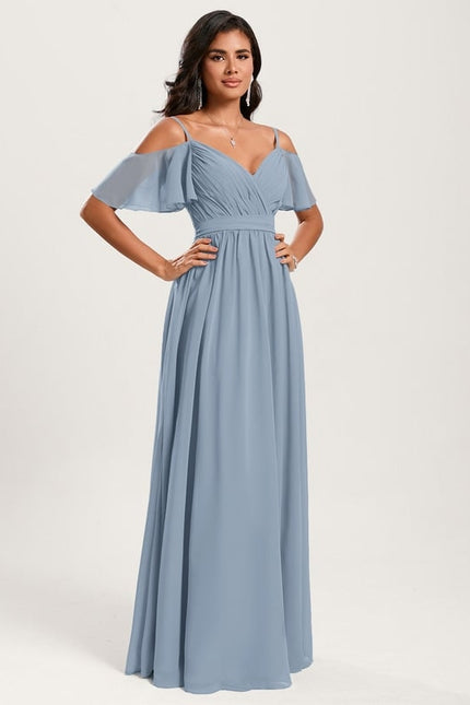 Robe Trapèze Aérienne Céleste - gallery 4