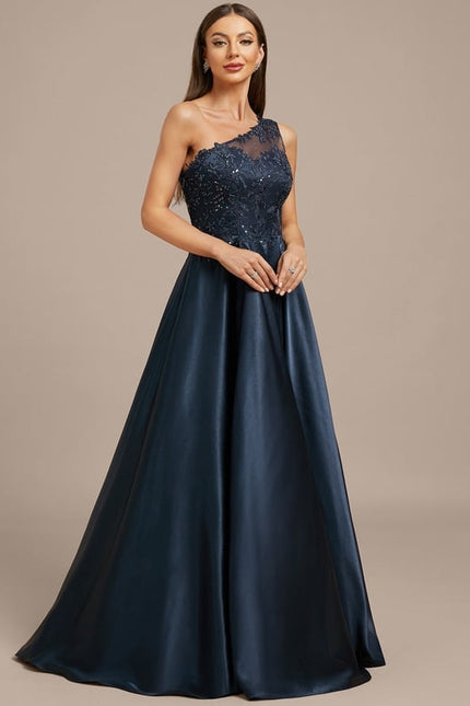 Robe Trapèze Asymétrique Scintillante - gallery 5
