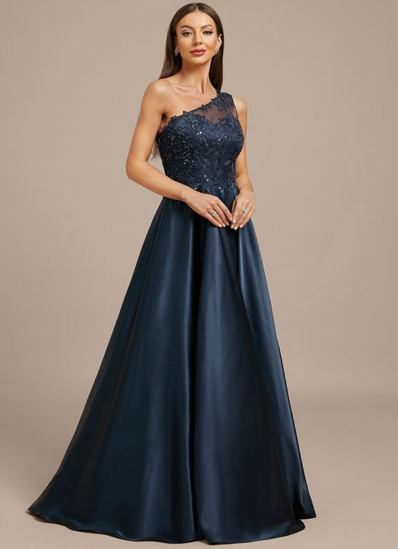 Robe Trapèze Asymétrique Scintillante - gallery 5