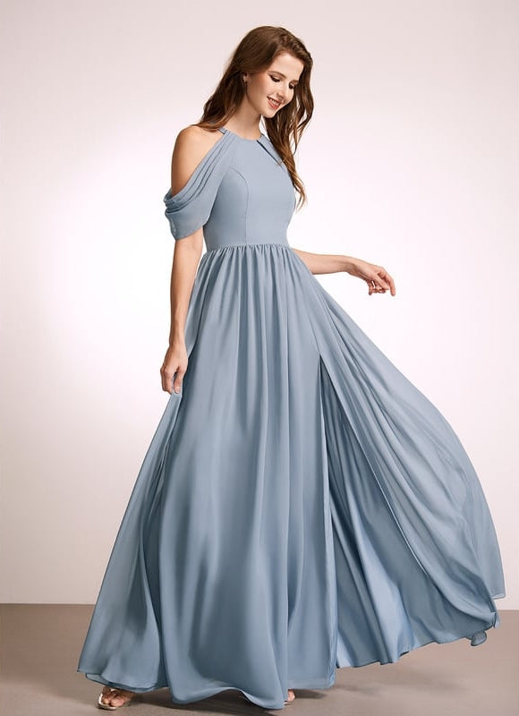 Robe Trapèze Vert Émeraude Longue Rayée - gallery 4