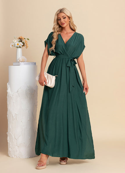 Robe Trapèze Maxi Vert Serein