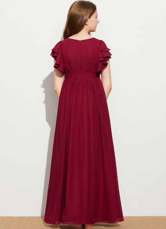Robe Trapèze Bordeaux Flottante - gallery 4