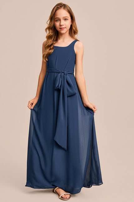 Robe Trapèze Mousseline Bleue