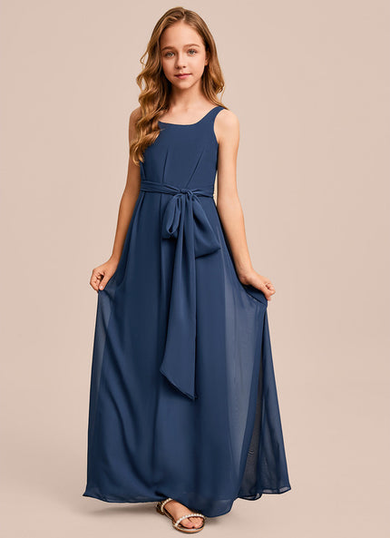 Robe Trapèze Mousseline Bleue