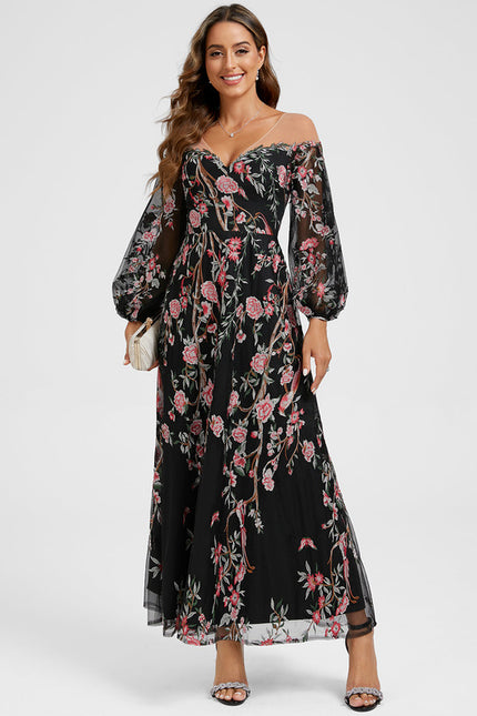 Robe Trapèze Éthérée Noire - gallery 2