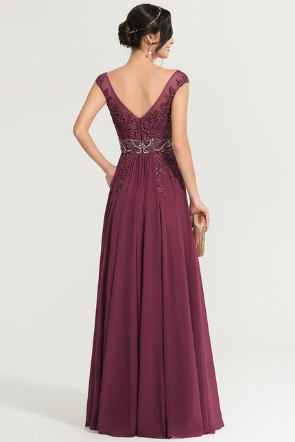 Robe Trapèze Aubergine Élégante - gallery 4