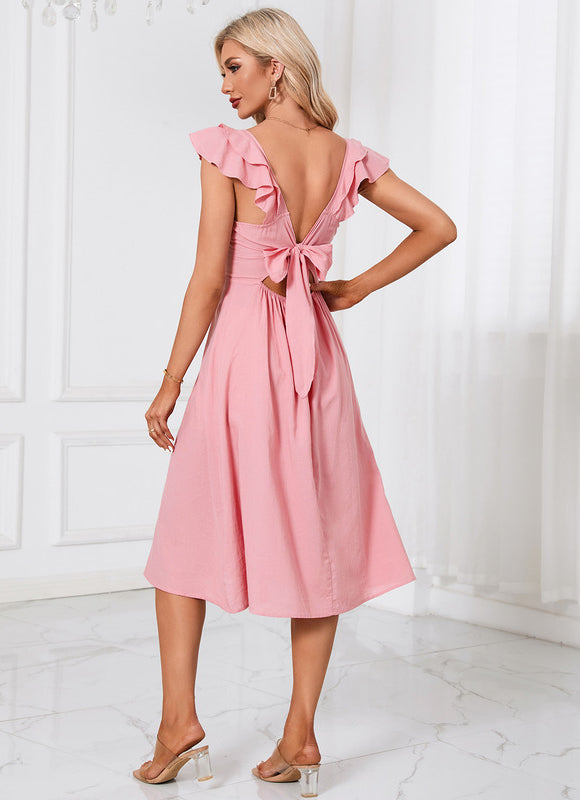 Robe Trapèze Rosée Aérienne - gallery 5