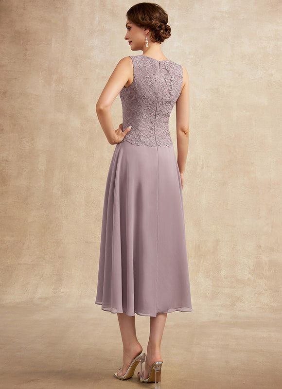 Robe Trapèze Lilas Élégant - gallery 4