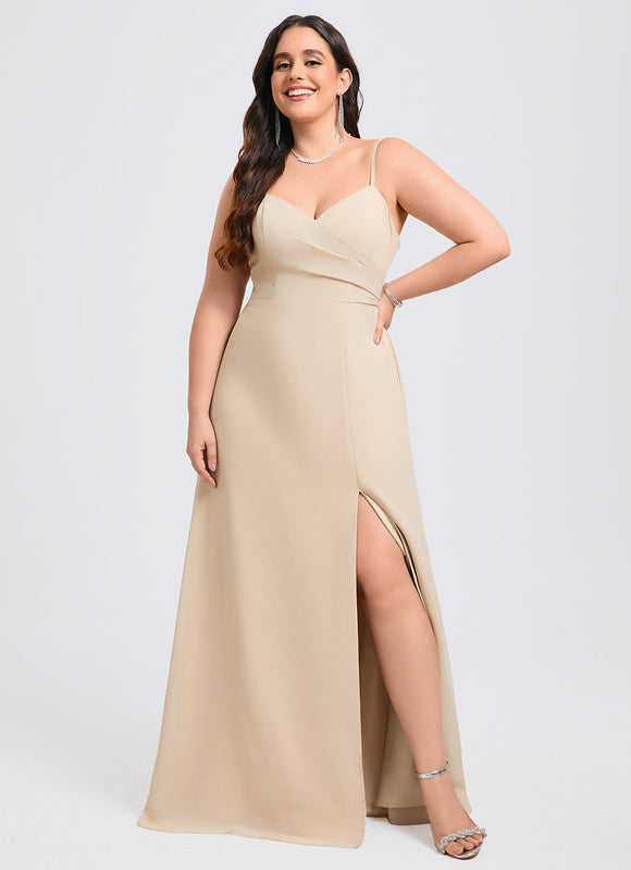 Robe Trapèze Longue Beige Élégante - gallery 5