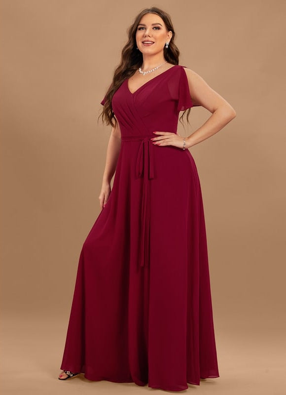 Robe Trapèze Longue Beige Élégante - gallery 8