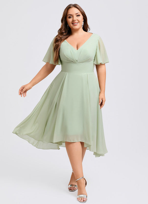 Robe Trapèze Flottante Verte - gallery 9