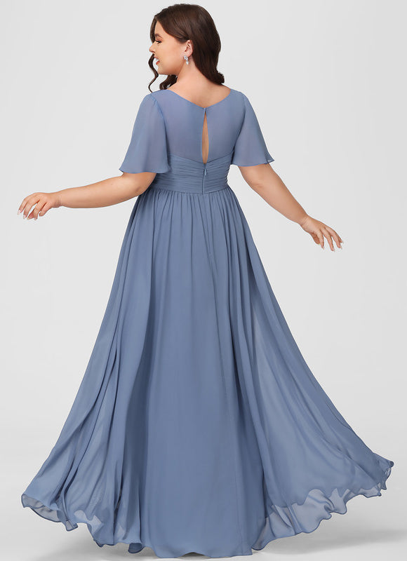 Robe Trapèze Mousseline Fendue - gallery 8