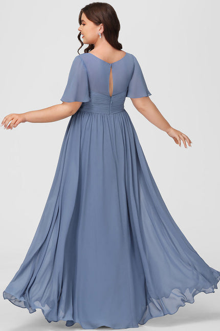 Robe Trapèze Mousseline Fendue - gallery 8