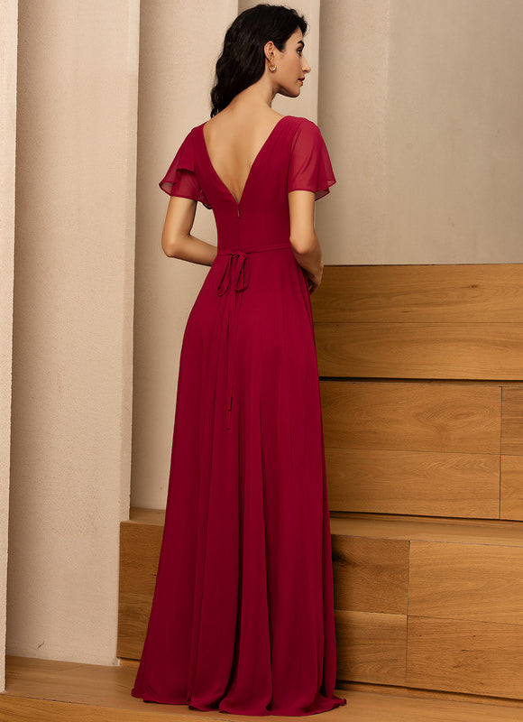 Robe Trapèze Longue Beige Élégante - gallery 1