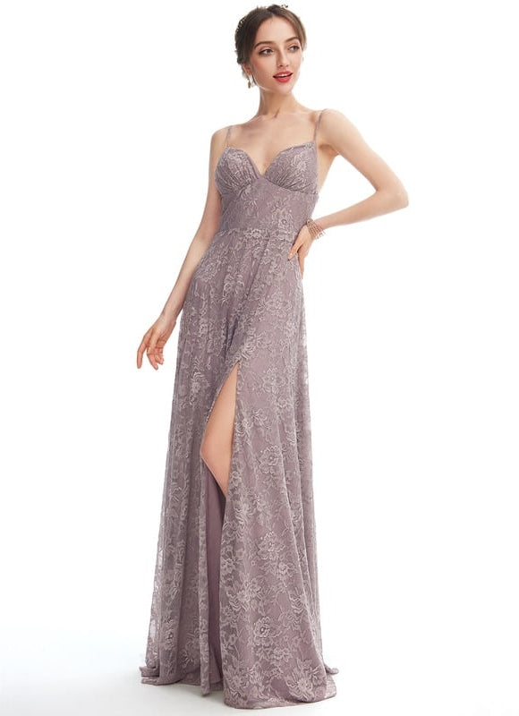Robe Trapèze Dentelle Lavande - gallery 3