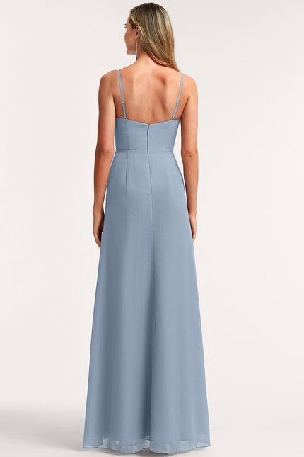 Robe Trapèze Longue Beige Élégante - gallery 2