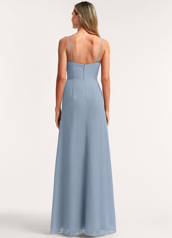 Robe Trapèze Longue Beige Élégante - gallery 2