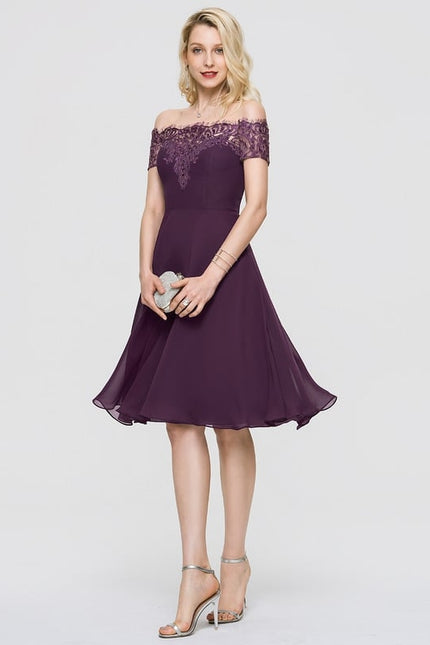 Robe Trapèze Violet Élégance Chic - gallery 2