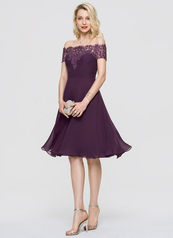 Robe Trapèze Violet Élégance Chic - gallery 2