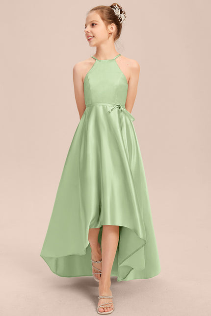 Robe Trapèze Satin Bleuté Élégante - gallery 6