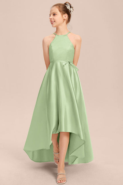 Robe Trapèze Satin Bleuté Élégante - gallery 6