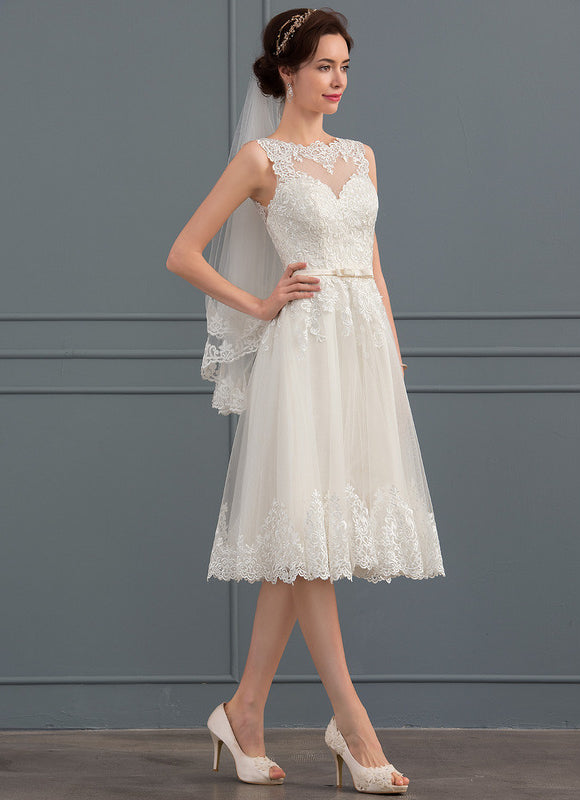Robe Trapèze Ivoire Dentelle Satin Tulle - gallery 3