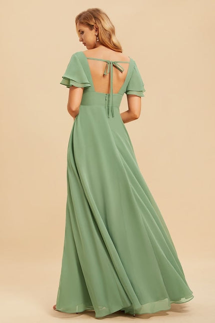 Robe Trapèze Mousseline Fendue - gallery 3