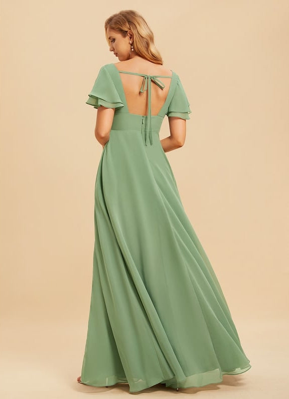 Robe Trapèze Mousseline Fendue - gallery 3