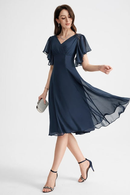 Robe Trapèze Drapé Élégant Chic - gallery 2