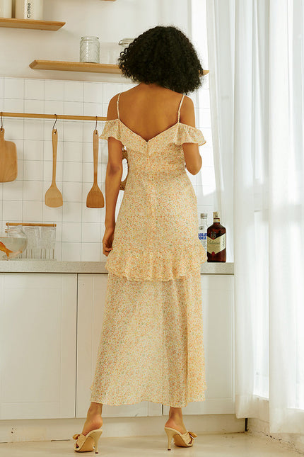 Robe Trapèze Nuit Fleurie Asymétrique - gallery 4