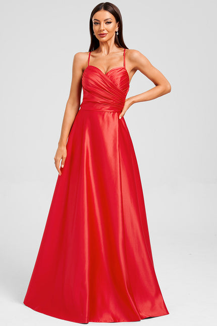 Robe Trapèze Éclat Rubis Flottant