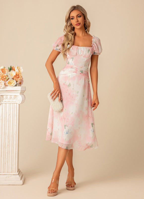 Robe Trapèze Chiffon Pastel