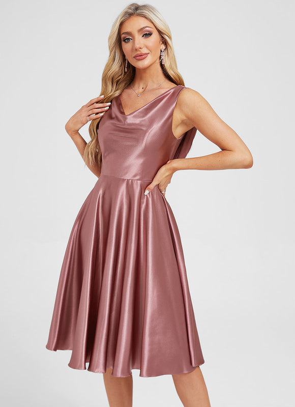 Robe Trapèze Satin Fluide Luxe