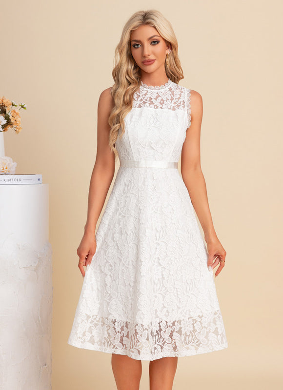 Robe Trapèze Dentelle Midi - gallery 5