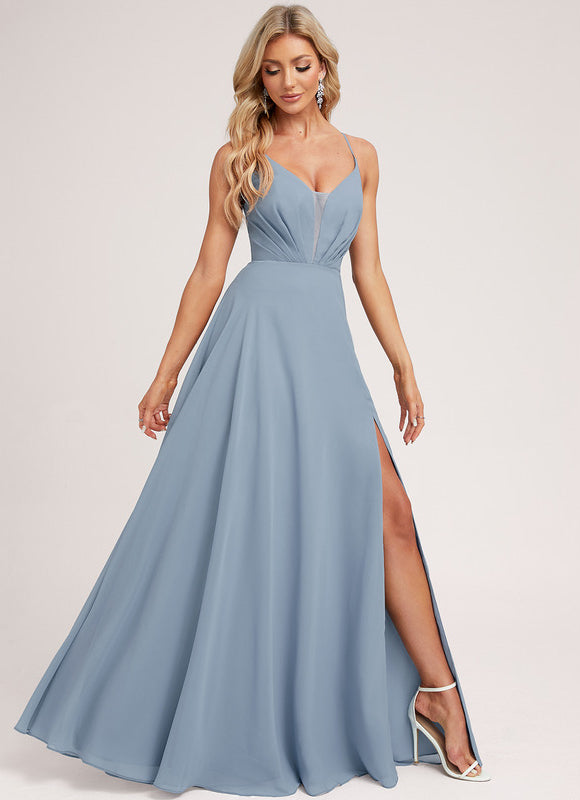 Robe Trapèze Longue Beige Élégante - gallery 2
