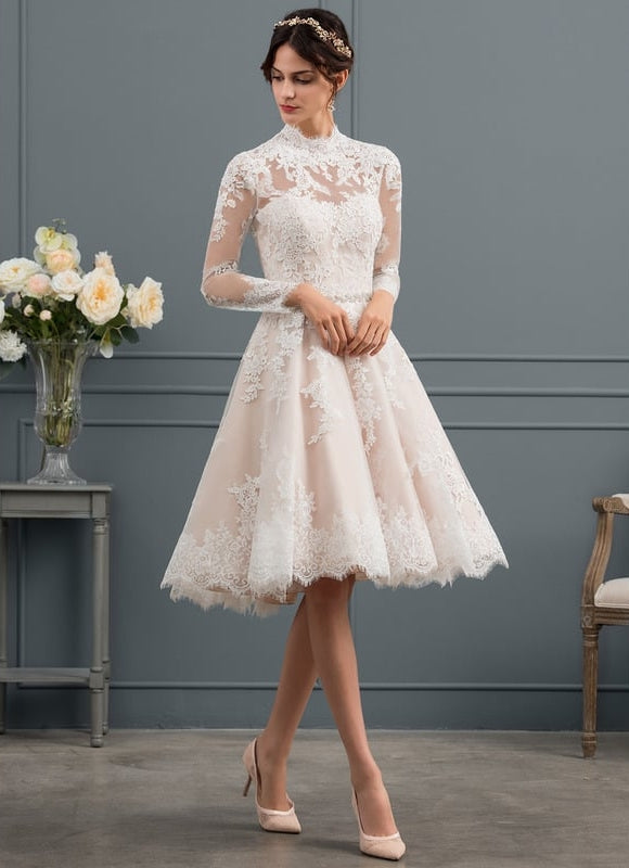 Robe Trapèze Écrue Élégante - gallery 4