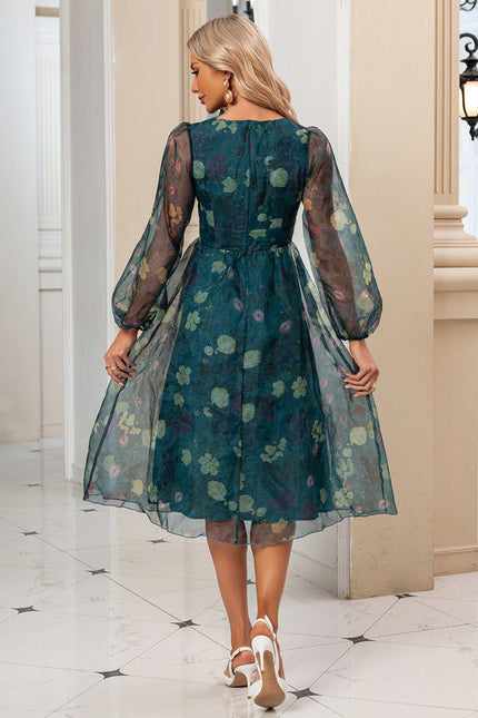 Robe Trapèze Transparence Florale - gallery 5