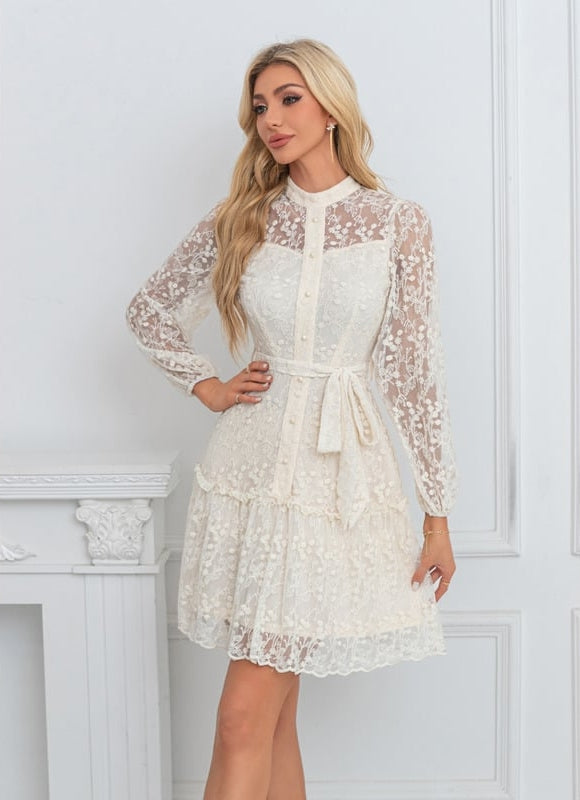 Robe Trapeze Col Montant - gallery 3