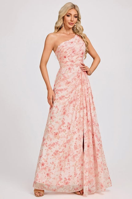 Robe Trapèze Asymétrique Beige - gallery 1