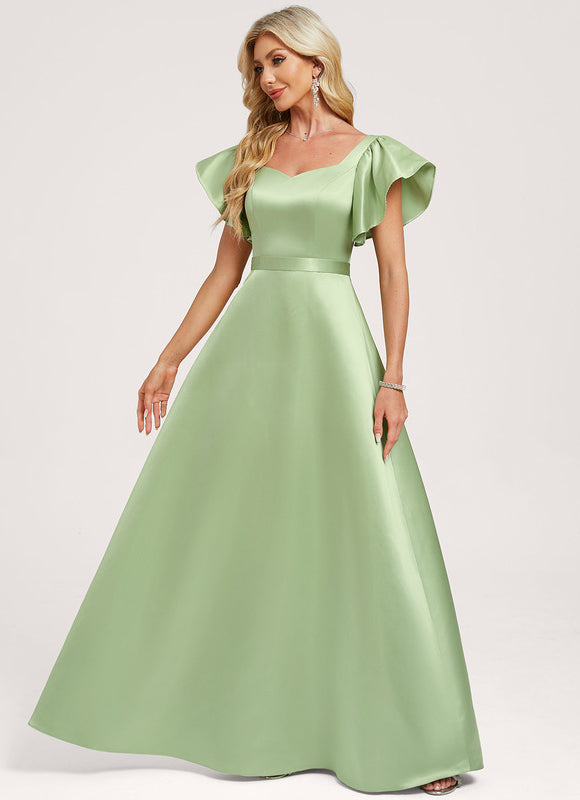 Robe Trapèze Fluide Vert Pâle - gallery 2