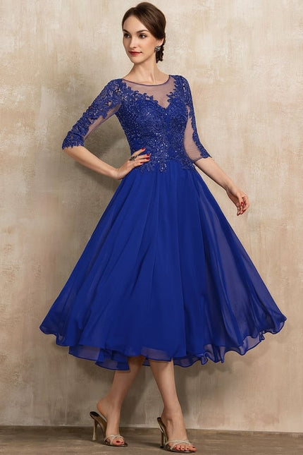 Robe Trapèze Bleu Éclatant - gallery 2