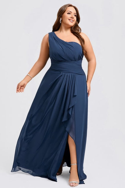 Robe Trapèze Asymétrique Beige - gallery 8