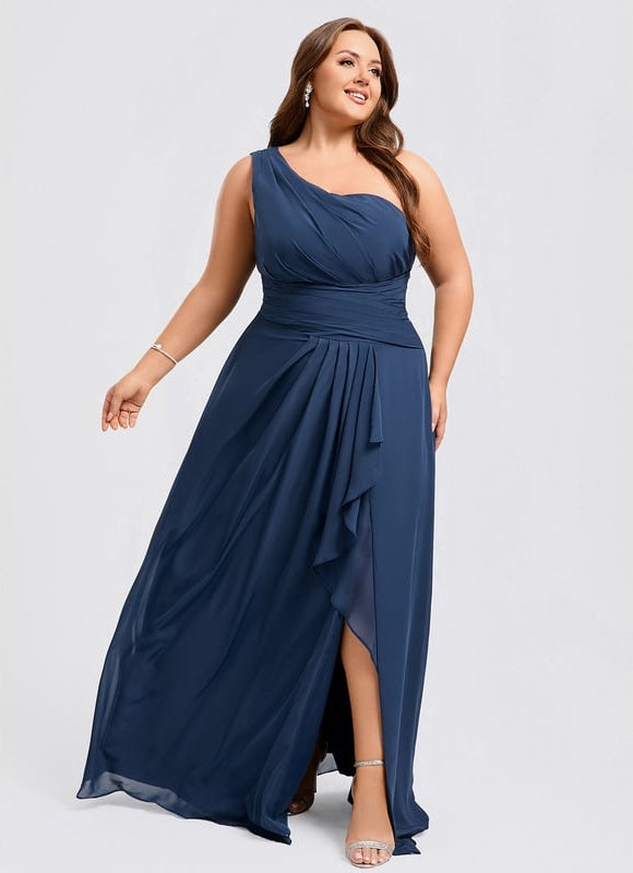 Robe Trapèze Asymétrique Beige - gallery 8