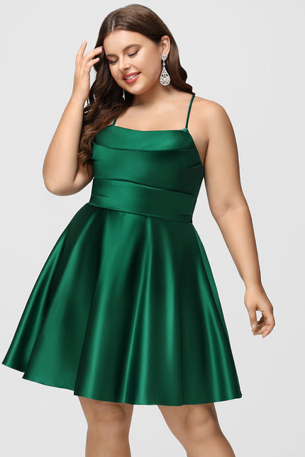 Robe Trapèze Émeraude Satinée - gallery 7