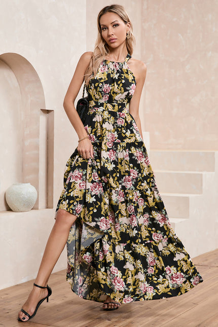 Robe Trapèze Fleurie Éclatante - gallery 6
