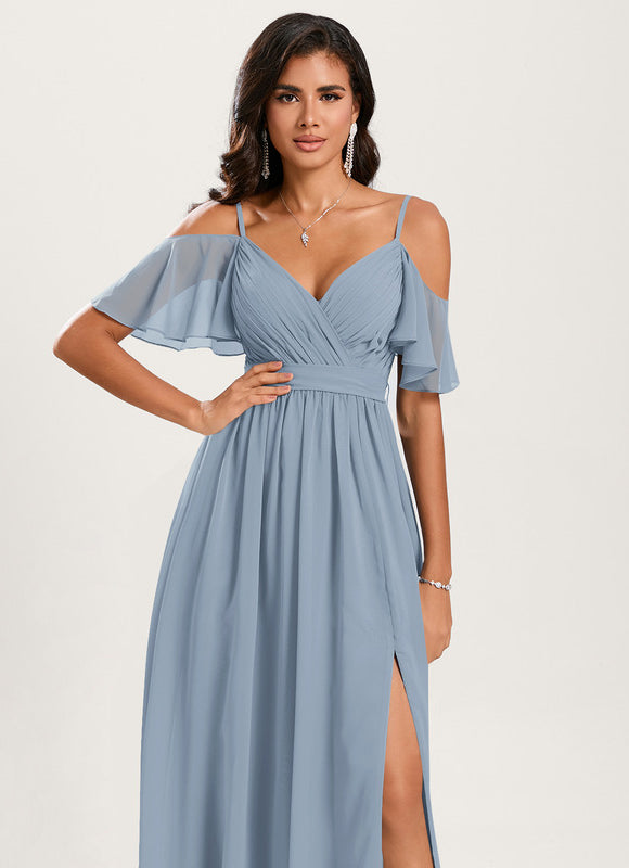 Robe Trapèze Aérienne Céleste - gallery 6