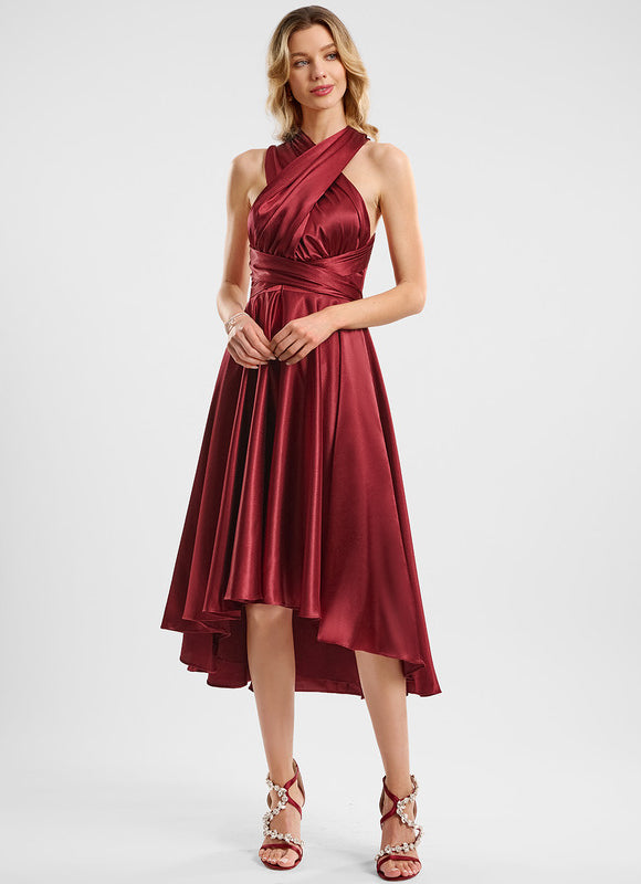 Robe Trapèze Satin Raffiné - gallery 6